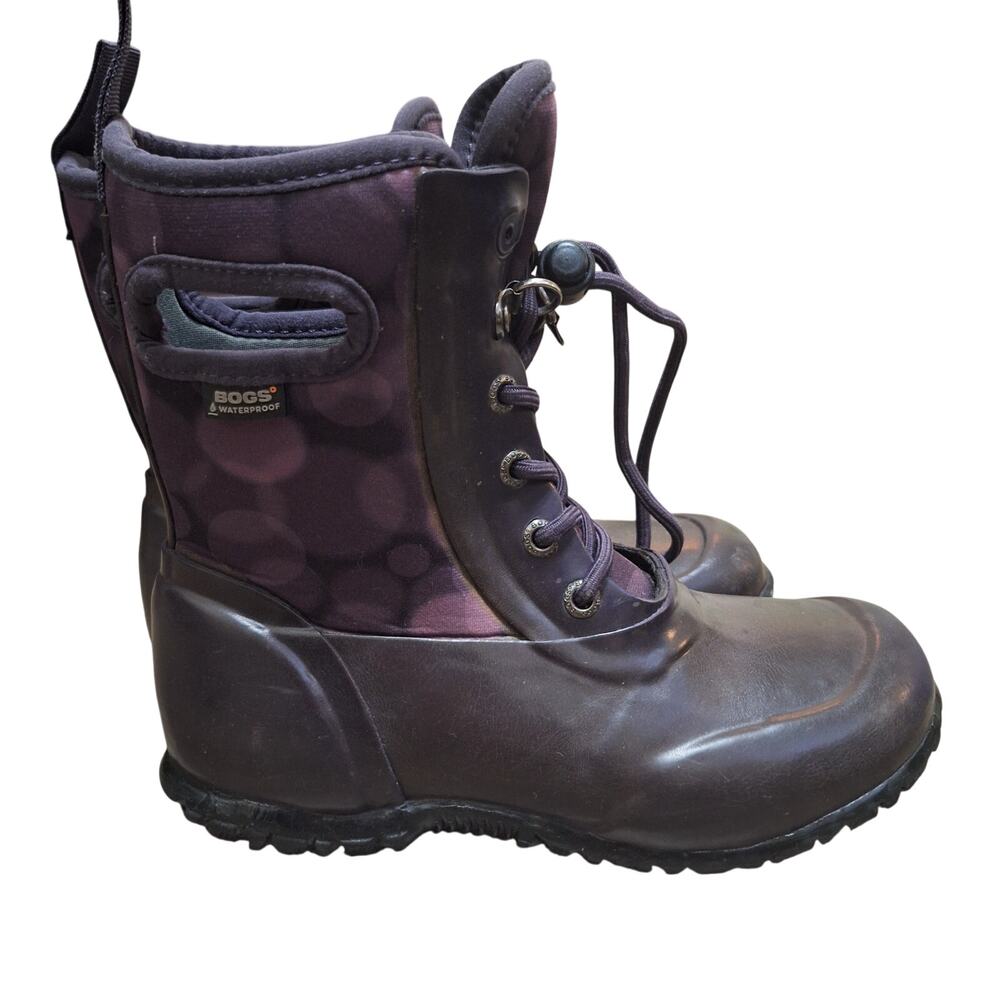 Bogs Girls 13  Sydney Lace purple waterproof boots rain snow